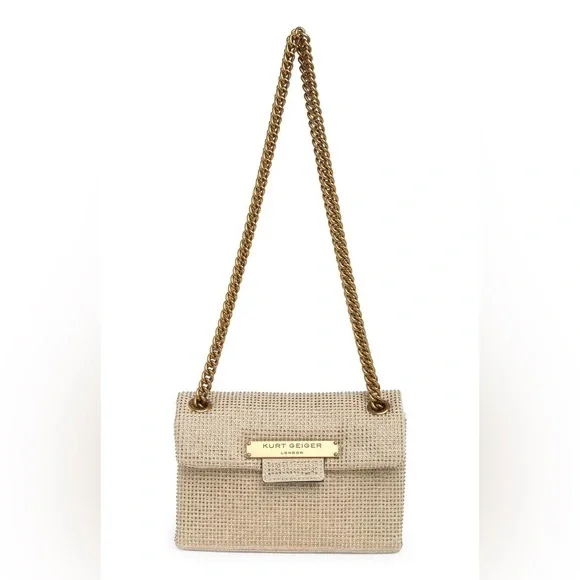 NWT Kurt Geiger Mini Brixton Crossbody Bag in dark beige. - Picture 1 of 5